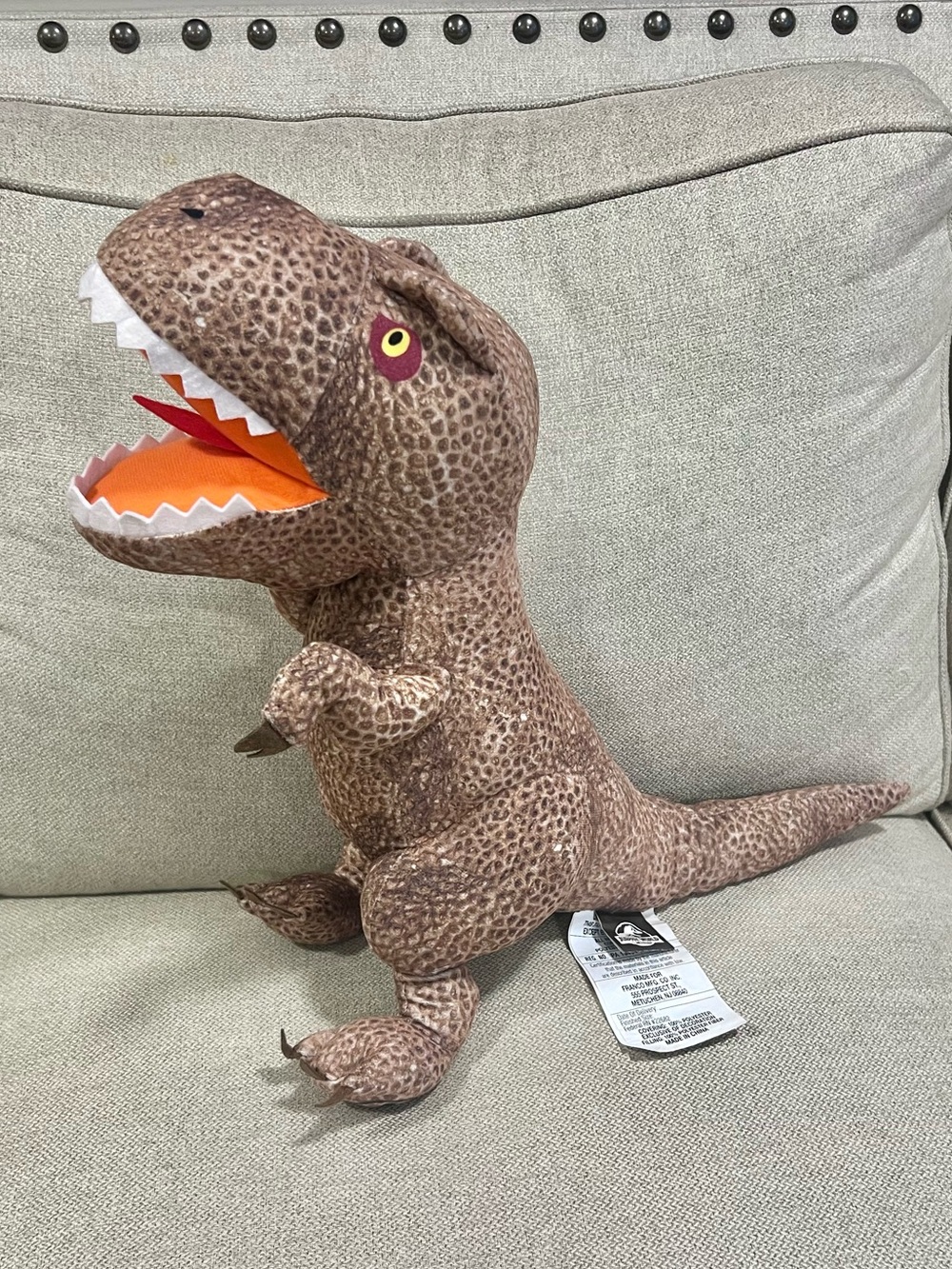 Jurassic World T-Rex Dinosaur Plush Pillow Stuffed Animal 20” LIKE NEW